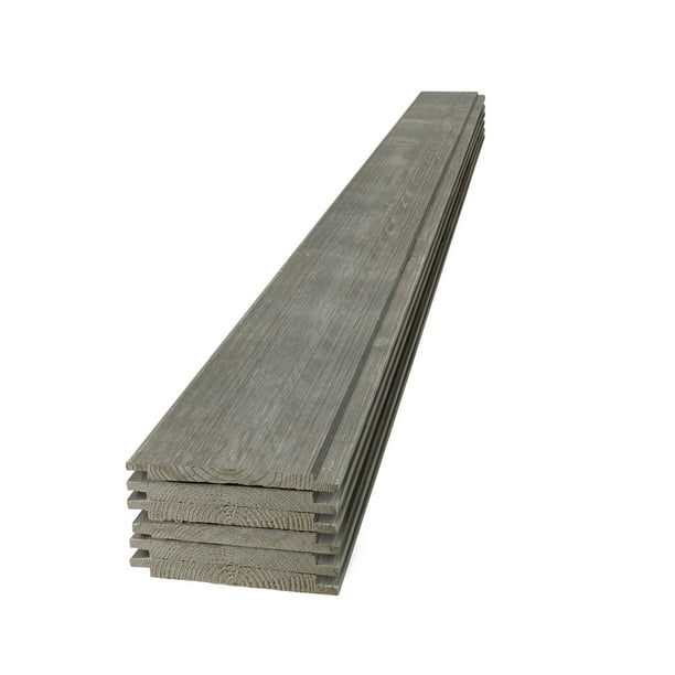 UFPEdge Rustic Shiplap Boards, 6Pack, Gray, 1 in. x 8 in. x 6 ft