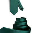 thumbnail image 6 of Solid Color Ties for Men Formal Business Tie & Pocket Square Set Classic Satin Wedding Necktie Green, 6 of 7