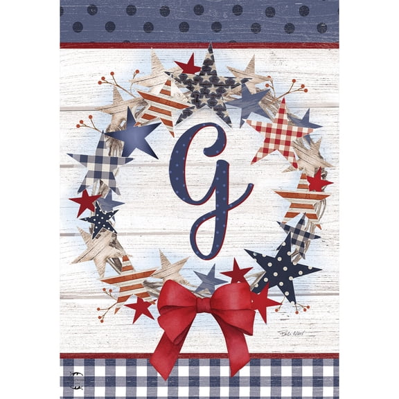 Briarwood Lane Everyday Garden Flag 12x18 For Outdoor American Wreath Monogram G Garden Flag Flags For Outside