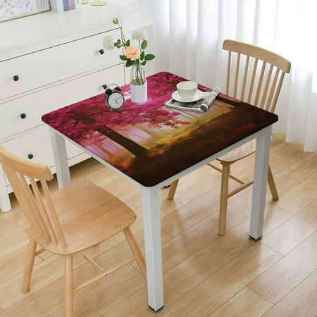 

Facannap Sunbeam Pink Square Table Cover 100% Polyester Fiber 40*40