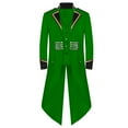 thumbnail image 1 of IROINNID Manteau Trench pour Homme Réduit Loisir Gothique Queue-de-Pie Steampunk Rétro Queue-de-Pie Revers Médiéval Manteau de Cour Robe Manteau Ajusté, Vert, 1 of 4
