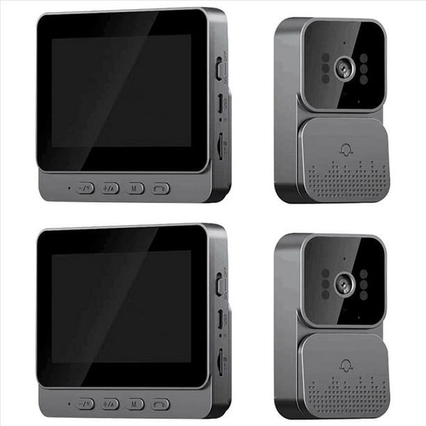 2X Timbre Video Intercomunicador Cámara Inteligente Inalámbrico por Visión Pantalla de 4.3 Pulgadas para Seguridad Hogar Inteligente Apartamento