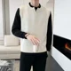 thumbnail image 3 of Suéteres de punto para hombres Chaleco sin mangas Ropa para hombre Cuello en V blanco Suave Moda coreana Un producto más vendido 2024 X, 3 of 5