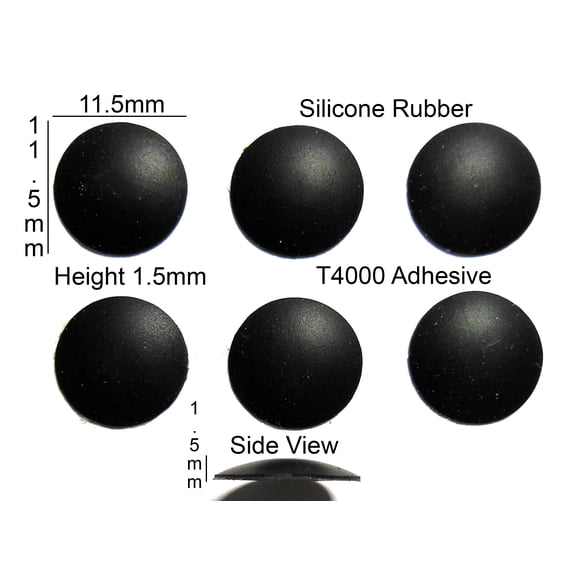 VATH Self Adhesive Silicone Rubber Feet 11.5mm(L)x 11.5mm(W)x 1.5mm(H) 6pcs [RB44]