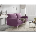 thumbnail image 4 of Pemberly Row Contemporary 70" Upholstered Velvet Sofa in Purple, 4 of 5