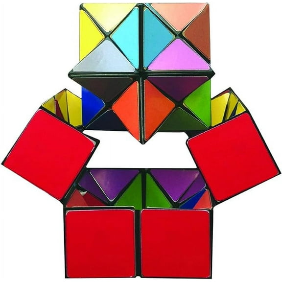 The Amazing Star Cube: 2 Piece Transforming Geometric Puzzle - Solve The Cube To Find The Hidden Star