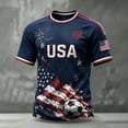 thumbnail image 4 of Zimjoy 2026 USA Soccer Jersey Shirts for Men Crewneck Short Sleeve United States Team Fan International Soccer T Shirts Retro Streetwear Top Dark Blue 4XL, 4 of 5