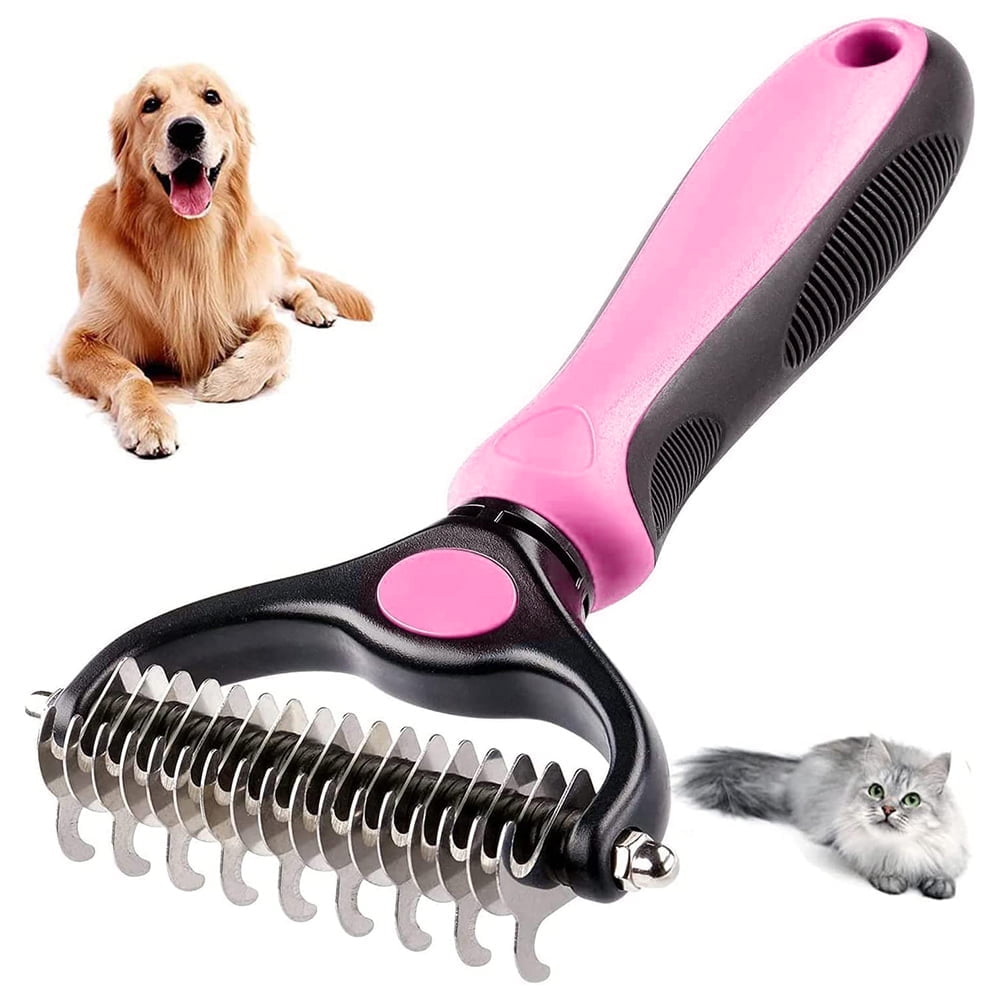 Warmtown Pet Dematting Comb, Double Sided Dematting and Shedding Brush