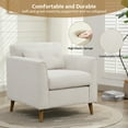 thumbnail image 4 of JURANYAZHU Modern Accent Chair with Cushion,Soft-Padded Wide Armchair,Solid Wood Leg Design Suitable for Bedroom,Living Room, and Office,White, 4 of 7