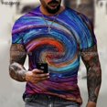 thumbnail image 1 of T-shirt à Impression Numérique pour Hommes Style Abstrait Manches Courtes Décontracté Taille TTP-5TG, 1 of 5