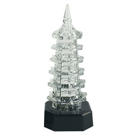 

Honrane Night Light Battery Powered Colorful Lights Acrylic Pagoda Tower Shape LED Lamp
