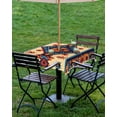 thumbnail image 4 of Hokiten Outdoor Tablecloths with Umbrella Hole & Zipper, Retro Boho 54x54 Inch Square Tablecloths, Rustic Abstract Geometric Farmhouse Aesthetic Waterproof Table Cloth, Patio/Pool Table Covers, 4 of 7
