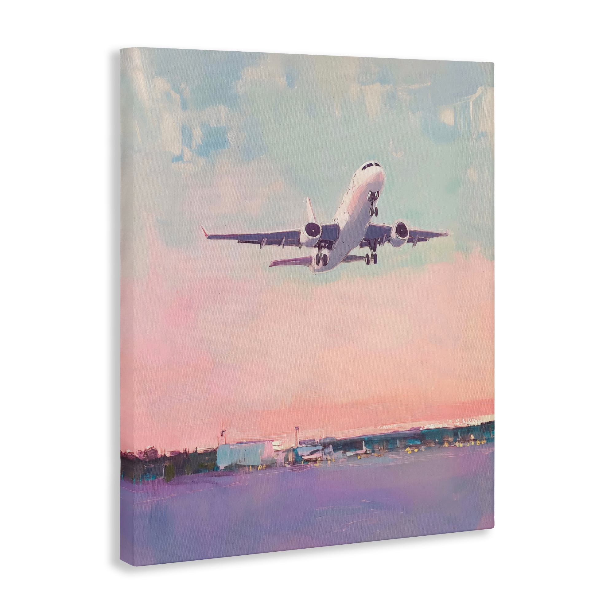 Stupell Industries Airplane Takeoff into Pastel Skies Canvas Wall Art, design by The Prints Vibe