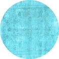 thumbnail image 1 of Ahgly Company Indoor Round Persian Light Blue Traditional Area Rugs, 3' Round, 1 of 4