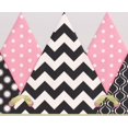 thumbnail image 1 of Abstract Black White Pink Triangles Wallpaper Border Geometric Design, Roll 15' x 8.5'', 1 of 3