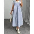 thumbnail image 6 of LMLYSoH Women's Spring Summer Overall Dress Sleeveless Tie Shoulder Loose Striped Plus Size Dresses, 6 of 9