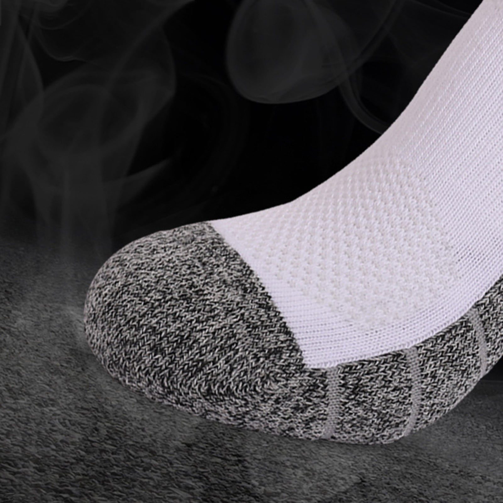 Riecok 6 Pairs Mens Ankle Socks Thick Thermal Non Slip Grip Crew Socks Low Cut Breathable Soft Comfortable Socks for Travel Hiking and Running
