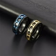 thumbnail image 2 of HIJONES Men Women's Rotatable 12 Constellations Zodiac Symbols Ring Stainless Steel Hollowed Unisex Vintage Personalized Band Rings Jewelry Blue Size 11, 2 of 5