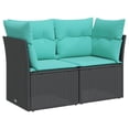 thumbnail image 2 of Casafoyer Patio Sofa with Cushions 2-Seater Black Poly Rattan, 2 of 2