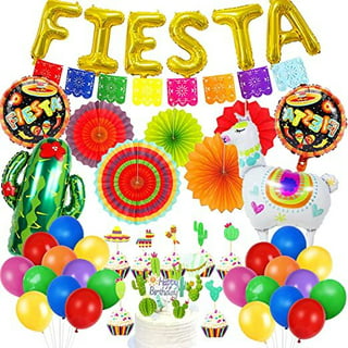 145 Pieces Let's Fiesta Party Supplies, Cactus Plates, Napkins, Cups,  Cutlery, Tablecloth for Birthday, Bachelorette Decorations (Serves 24)