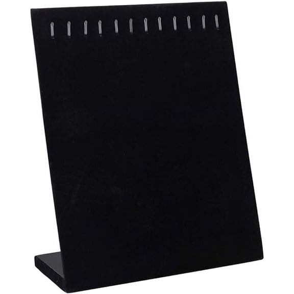 Namzi Velvet Necklace Chain Jewelry Tray Jewelry Display Organizer Holder Pad Showcase Display Stand (Black L-shaped)