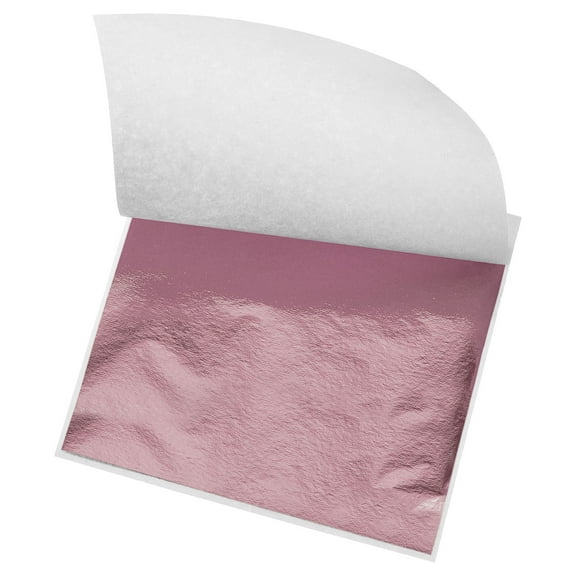 Gold Leaf Foil Sheet, Pink Leaf Papers, 3.3" x 3.1" for Decoration, Sculptures, Painting, Pack of 150 Pcs