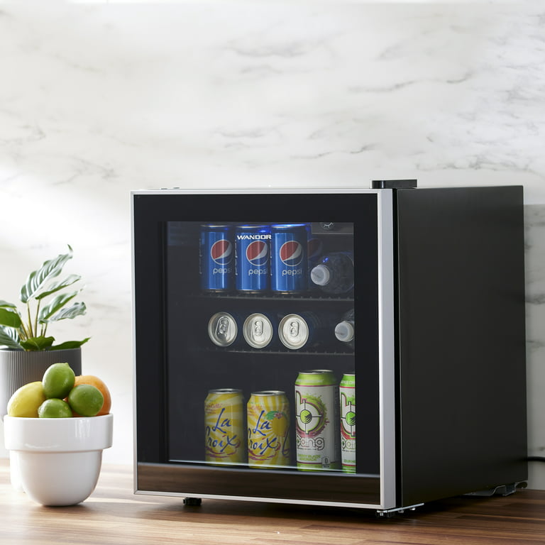 Auseo 2.6 Cu.ft Beverage Refrigerator Cooler, 100 Can Mini Fridge with  Glass Door for Soda, Beer or Wine for Bar/Office/Home