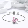 thumbnail image 6 of October Birthstone Bracelets Pink Butterfly Bracelet Tourmaline Crystal 925 Sterling Silver Jewelry Women Birthday Mother's Day Gifts, 6 of 8