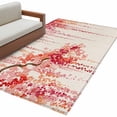 thumbnail image 2 of Red Orange Cherry Blossoms 3'x5' Washable Rug, Spring Weeping Leaves Burlap Non-Slip Area Rugs for Entryway Kitchen Classroom, StainResistant Dorm Throw Carpet, Low Pile Soft Indoor Floor Mat, 2 of 9