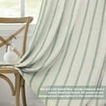 thumbnail image 5 of DriftAway Farmhouse Linen Blend Blackout Curtains for Bedroom Double Layers Striped Printed Linen Curtains Thermal Insulated Rod Pocket Back Tab Treatment for Living Room 2 Panel Loden Green, 5 of 5
