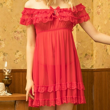 Womens Lingerie Spaghetti Strap Lace Nightgowns for Women V-Neck Comfy Lounge Dress Cute Pajamas for Women