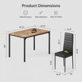 thumbnail image 6 of 5 Pieces Dining Table Set for 4, Modern Wooden Kitchen Table and 4 Upholstered PU Leather Chairs, Small Dinette for Dining Room, Breakfast Nook, Apartment-Retro Tabletop, 6 of 8