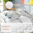 thumbnail image 4 of Teal Truck with Daisy Full Size Comforter Set, Spring Flower Plant Wood Grain Bedding for All Seasons, 4 Pcs Bed Set, 1Quiltcover (86"x86") ,1Sheet(80"x116"), 2Pillowcases (30"x20"), 4 of 9