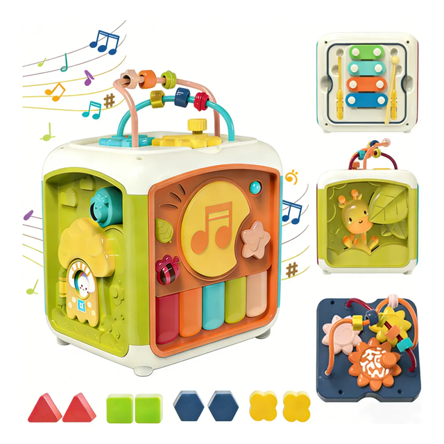 Cubo Didáctico De Actividades Montessori 6 En 1 Para Bebés Xtellar multicolor