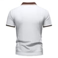 thumbnail image 5 of Antinious Men Solid Knit Zip Collar Pullover Short Sleeve Business Versatile Casual Tops, 5 of 5