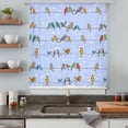 thumbnail image 4 of Blue Birds Sheer Curtains 45 Inches Long, Funny Cute Snowflake Wire Sparrow Light Filering Curtains, Breathable Simi Curtain Privacy Drapes for Kitchen Bathroom Lightweight Small Window Treatment, 4 of 8