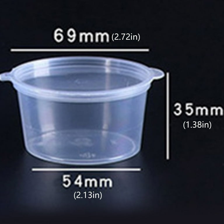 60mL Round Plastic Takeaway Sauce Container Bases 2500s