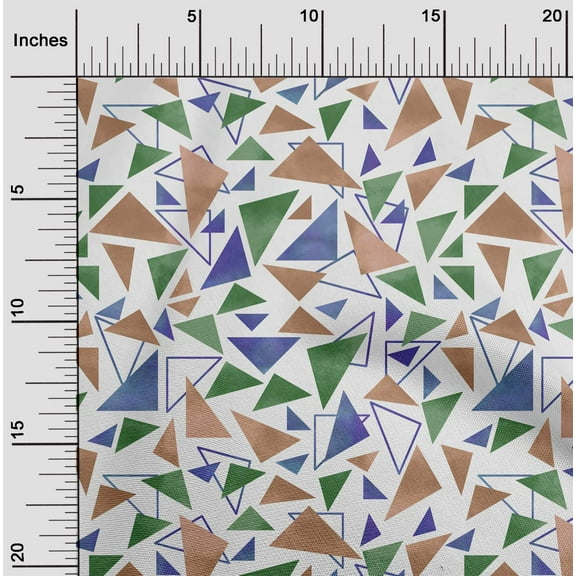 oneOone Polyester Lycra Green Fabric Triangle Quilting Supplies Print Sewing Fabric By The Yard 56 Inch Wide-4U4