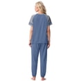 thumbnail image 7 of MINTREUS Lounge Sets for Women Two Piece Pajama Set Short Sleeve Pjs Joggers Long Pants Tracksuit with Pockets, 7 of 7