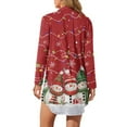 thumbnail image 2 of Yuyamidu Snowman Button Down Pajama Dress Size 2XL Colorful Light Long Sleeve Sleep Shirts Christmas Nightgowns for Women Breastfeeding Sleepwear Red Boyfriend Nightgown, 2 of 7