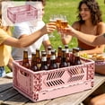 thumbnail image 1 of EGNMCR Storage Containers Desktop Folding Storage Basket Kitchen Household Refrigerator Industrial Style Coffee Corner Sundry Organising Basket Stackable Small Size Plastic Folding Storage Basket, 1 of 6