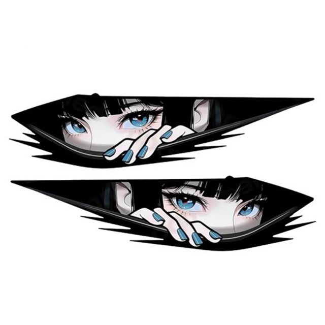 Anime Girl Car Scratch Cover Stickers, Reflective Waterproof Decal for Electric Vehicles & Bicycles, Personalized Design