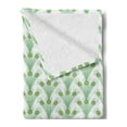 thumbnail image 2 of Feather Soft Flannel Fleece Throw Blanket, Bohemian Pattern with Long Peacock Bird Plumes, Cozy Plush for Indoor and Outdoor Use, 50" x 60", Shamrock Green Mustard, by Ambesonne, 2 of 5