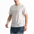 thumbnail image 2 of AHTJRT Men's Ripped Holes Summer Distressed Short Sleeve Casual Hipster Hip Hop Crewneck Fashion Y2K Streetwear T-Shirts White S, 2 of 9