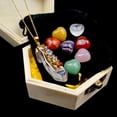 thumbnail image 1 of Natural Colorful Crystal Agate Love Small Ornaments Irregular Pendant Gift Box Wooden Box Set, 1 of 8