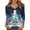 Blue-A, variant on Plus Size 3/4 Sleeve Pullover Tops for Women's Xmas Print Crew Neck Blouse Fall Tunic Shirt