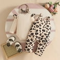 thumbnail image 7 of CAICJ98 Baby Girl Clothes Suspender Jumpsuit Newborn Long Sleeve Ruffled Romper + Cute Cartoon Pants + Headband Fall Winter Outfits Beige,Size 9-12 Months, 7 of 7