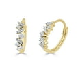 thumbnail image 2 of Anygolds 14K Real Solid Gold 0.13ctw Baguette & Round Brilliant Diamond Hoop Earrings 20 Gauge - MER0081Y Yellow Gold, 2 of 5