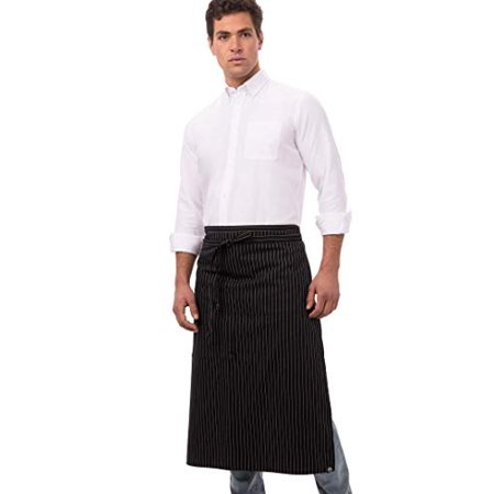 

Chef Works Unisex Bistro Apron Black W/ White Pinstripe One Size