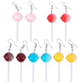 thumbnail image 1 of 5 Pairs of Lollipop Shape Earrings Fashion Dangle Earrings Party Ear Jewelry, 1 of 4